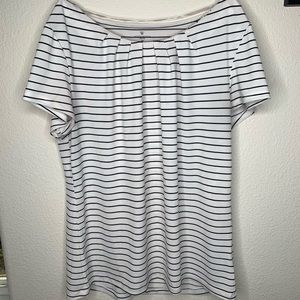 Worthington Black and White Striped Top